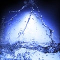 free form of blue splashing water use for nature background ,backdrop,and refreshment theme