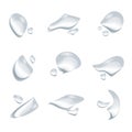 Free form shape of water drops vector on white background, Glass bubble drop condensation surface, element design clean cry Royalty Free Stock Photo