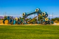 Free Futuristic Children`s Playground Equipment At Public Park Royalty Free Stock Photo