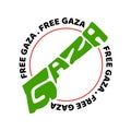 Free Gaza text with Gaza map typography