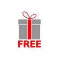 Free gift box concept, icon or logo Royalty Free Stock Photo