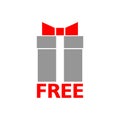 Free gift box concept, icon or logo Royalty Free Stock Photo