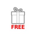 Free gift box concept, icon or logo Royalty Free Stock Photo