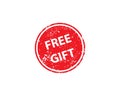 Free gift stamp vector texture. Rubber cliche imprint. Web or print design element for sign, sticker, label Royalty Free Stock Photo