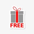 Free gift sticker, collecting bonus, earn reward, redeem gift Royalty Free Stock Photo