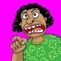 Cartoon Angry African woman concept