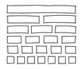 Free hand drawn rectangles and squares in different sizes. Scribble rectangular frames set. Freehand doodle square