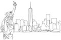 Free hand sketch of New York City skyline. Vector Scribble