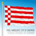 Free Hanseatic city of Bremen lander flag, federal state of Germany