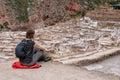 Free happy blond caucasian woman enjoying outdoor vocations, slow travel and sightseeing in Peru Royalty Free Stock Photo