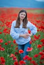 Free Happy Woman Enjoying Nature. Beauty Girl Outdoor. Freedom concept. Beauty Girl over Sky and Sun. Sunbeams. Enjoyment Royalty Free Stock Photo