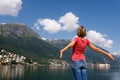 Free happy woman enjoying nature Royalty Free Stock Photo