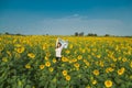 Free Happy young Woman Enjoying Nature. Beauty Girl Outdoor. freedom and Enjoyment.. Royalty Free Stock Photo