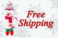 Free holiday shipping message with a snowman Royalty Free Stock Photo