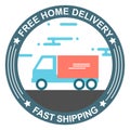 Free home delivery flat style banner design