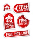Free Hot Line stickers. Royalty Free Stock Photo