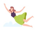 Free Hovering Woman Flying and Dreaming Vector Illustration Royalty Free Stock Photo