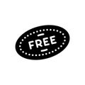 Black solid icon for Free, liberated and label