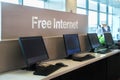 Free internet point at airport terminal. Smart airport.