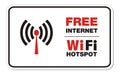 Free internet wifi hotspot rectangle sign