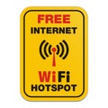 Free internet wifi hotspot sign Royalty Free Stock Photo