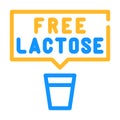 Free lactose milk color icon vector illustration