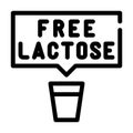 Free lactose milk line icon vector illustration