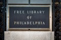 Free Library of Philadelphia Sign Royalty Free Stock Photo