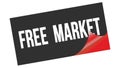 FREE MARKET text on black red sticker stamp