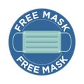 Free mask round badge promotional gift vector illustration