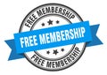 free membership label. free membership round band sign.