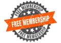 Free membership stamp. free membership grunge round sign.