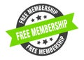 free membership sign. free membership round ribbon sticker. free membership