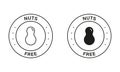 Free Nut Black Stamp Set. Free Nuts Product Symbol. Free Peanuts Logo. Avoid Food Allergy on Peanut Icons. 100 Percent Royalty Free Stock Photo