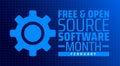 Free and open source software month background banner or poster design template. observed every year in February. Royalty Free Stock Photo