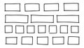Free outline hand drawn vector squares, rectangles different sizes. Scribble rectangular frames set. Freehand square