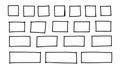 Free outline hand drawn vector squares, rectangles different sizes. Scribble rectangular frames set. Freehand square