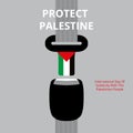 Free Palestine flag vector international day of solidarity with the Palestinian people concept