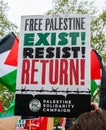 FREE PALESTINE protest demonstration, Marble Arch / Kensington, London, UK. Royalty Free Stock Photo