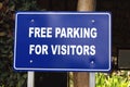 Free parking ofr visitors sign Royalty Free Stock Photo