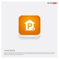 Free parking place icon Orange Abstract Web Button Royalty Free Stock Photo