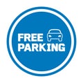 Free parking sign with car icon Royalty Free Stock Photo