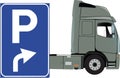 Free parking sign for trucks- Royalty Free Stock Photo