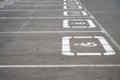 Free parking spaces for people with disabilities Royalty Free Stock Photo