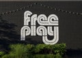 `Free Play` mural by artist Joe Skilz on the outside of the Free Play Arcade in Arlington, Texas.