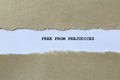 free from prejudices on white paper Royalty Free Stock Photo