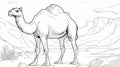 Free Printable Camel Coloring Page In Nicholas Roerich Style Royalty Free Stock Photo