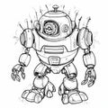 Free Printable Inspection Robot Coloring Page