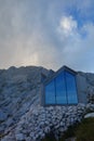 Free public mountain shelter Bivak pod Skuto near Skuta mountain, Kamnik-Savinja alps, Slovenia Royalty Free Stock Photo