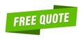 free quote banner template. ribbon label sign. sticker Royalty Free Stock Photo